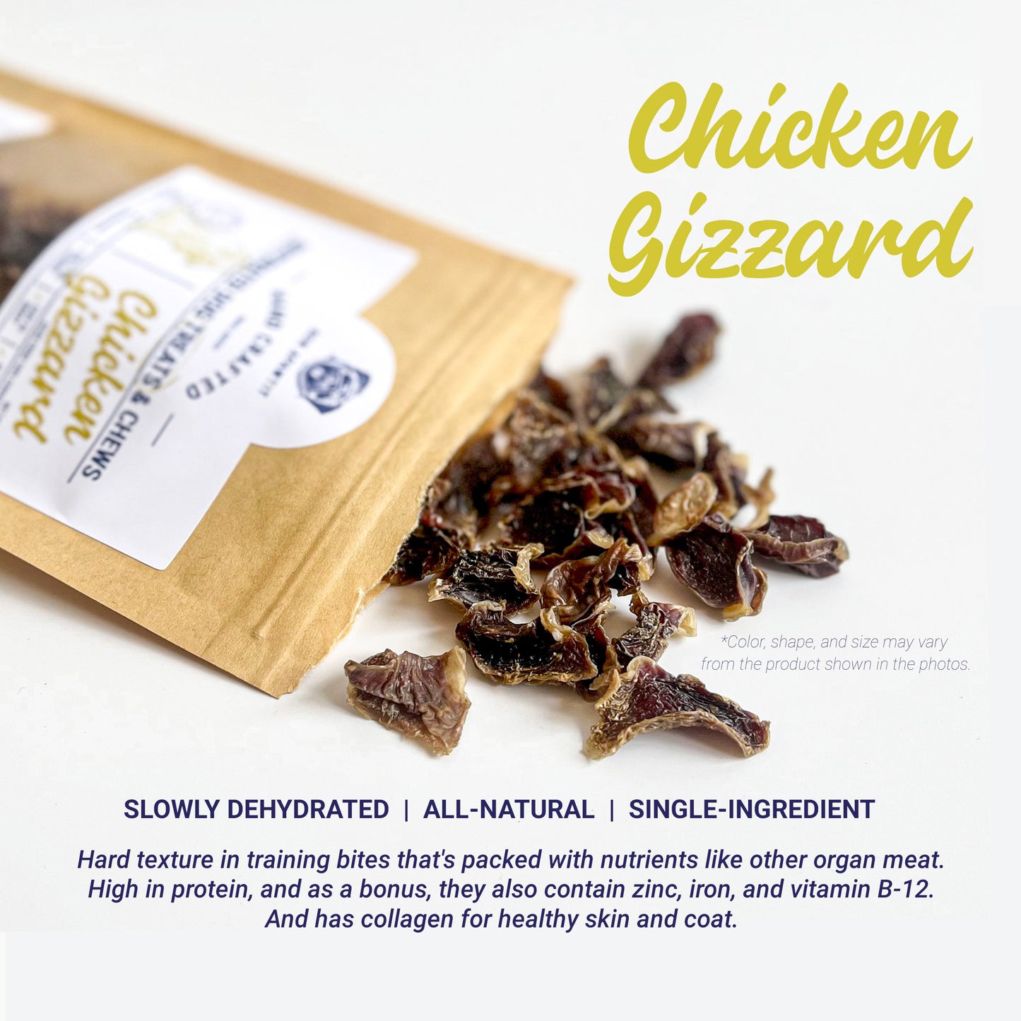 Dehydrated Chicken Gizzards Dog Treats (50g)