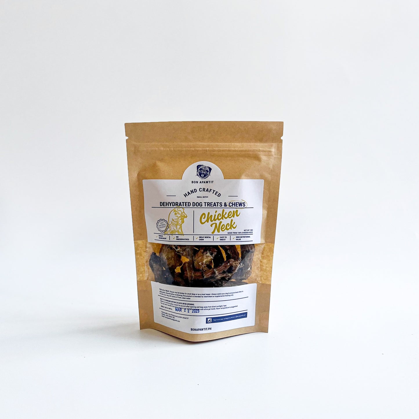 Dehydrated Chicken Neck Dog Chew (60g)