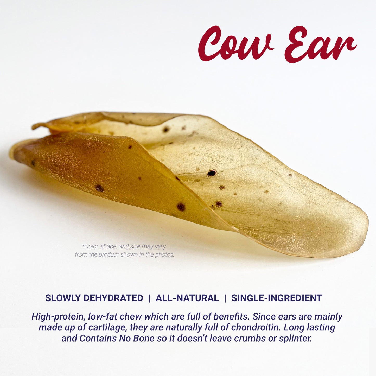 Dehydrated Cow Ear Dog Chew (sold per pc)