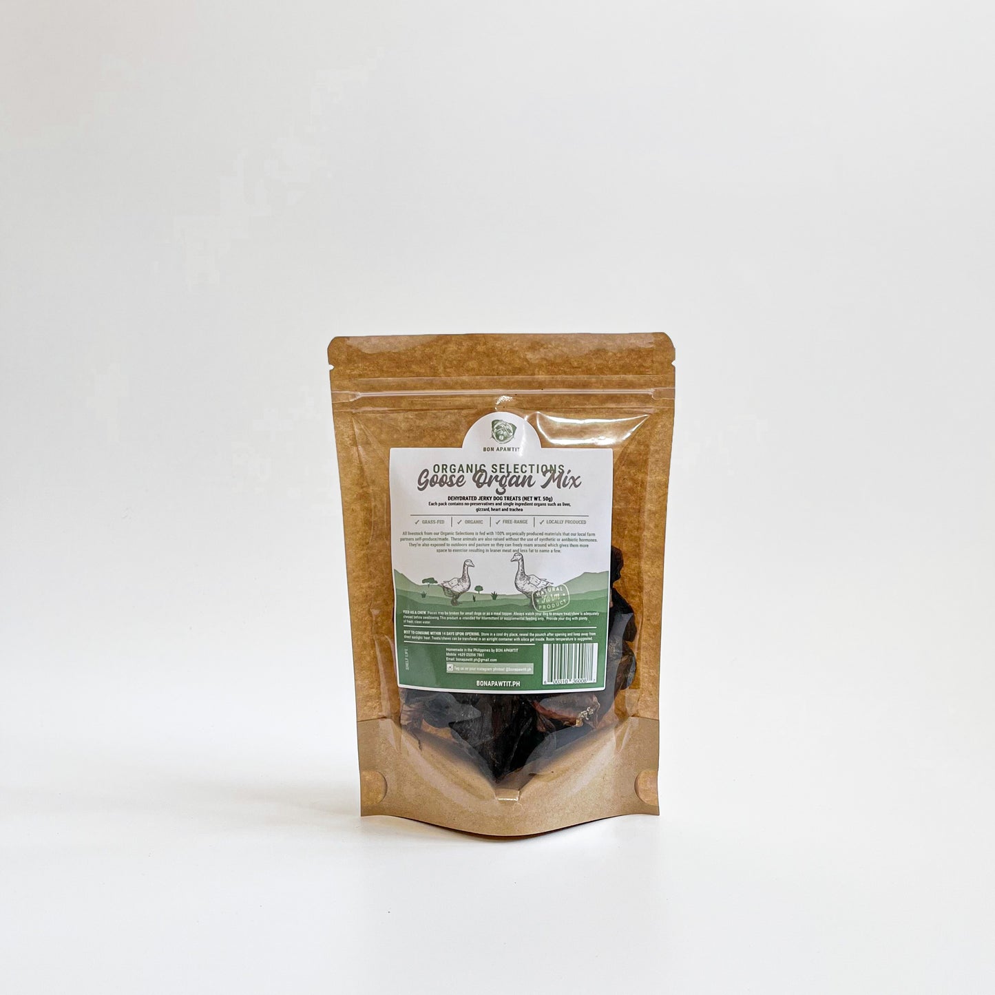 Organic Dehydrated Goat Organ Mix Dog Treats (50g)