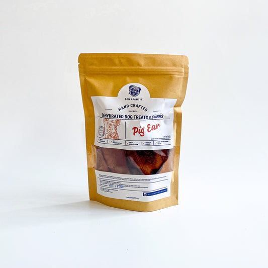 Dehydrated Pig Ear Dog Chew- 2pcs Whole/pack