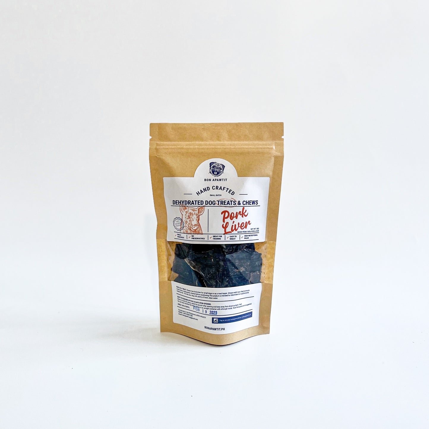 Dehydrated Pork Liver Dog Treats  (50g)