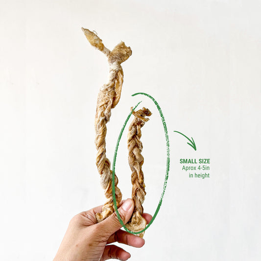 Organic Dehydrated Braided Lamb Skin Chew