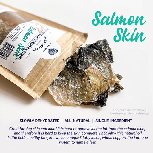 Dehydrated Salmon Skin Dog Treats (40g)