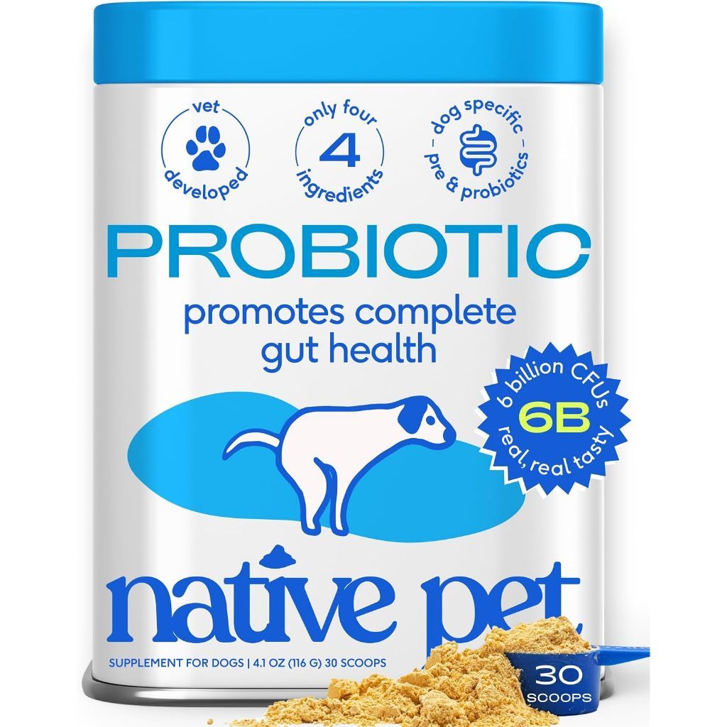 Native Pet Probiotics for Dogs- Dog Probiotic Powder for Gut & Digestive Health, Vet-Formulated 6B