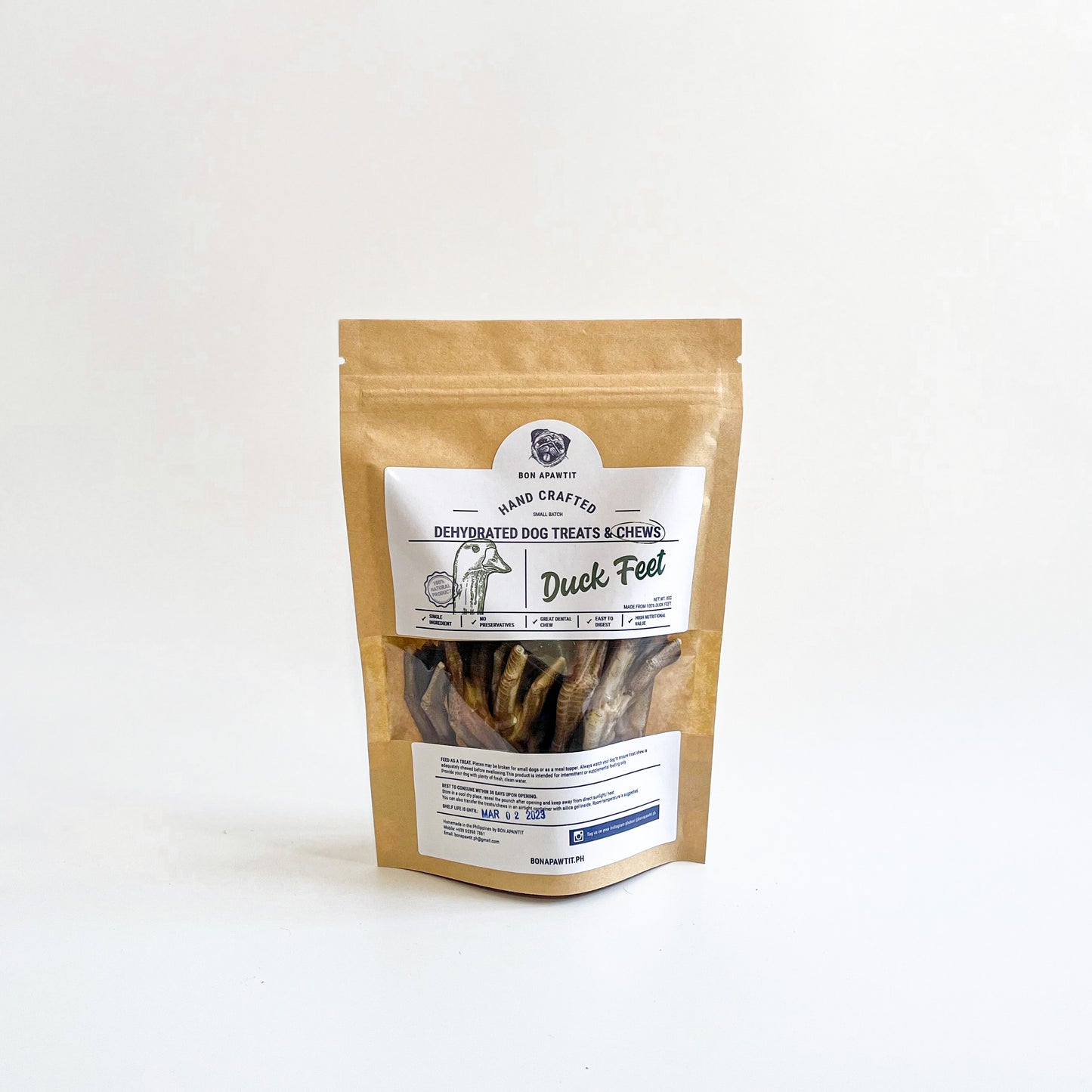 Dehydrated Duck Feet Dog Chew (80g)