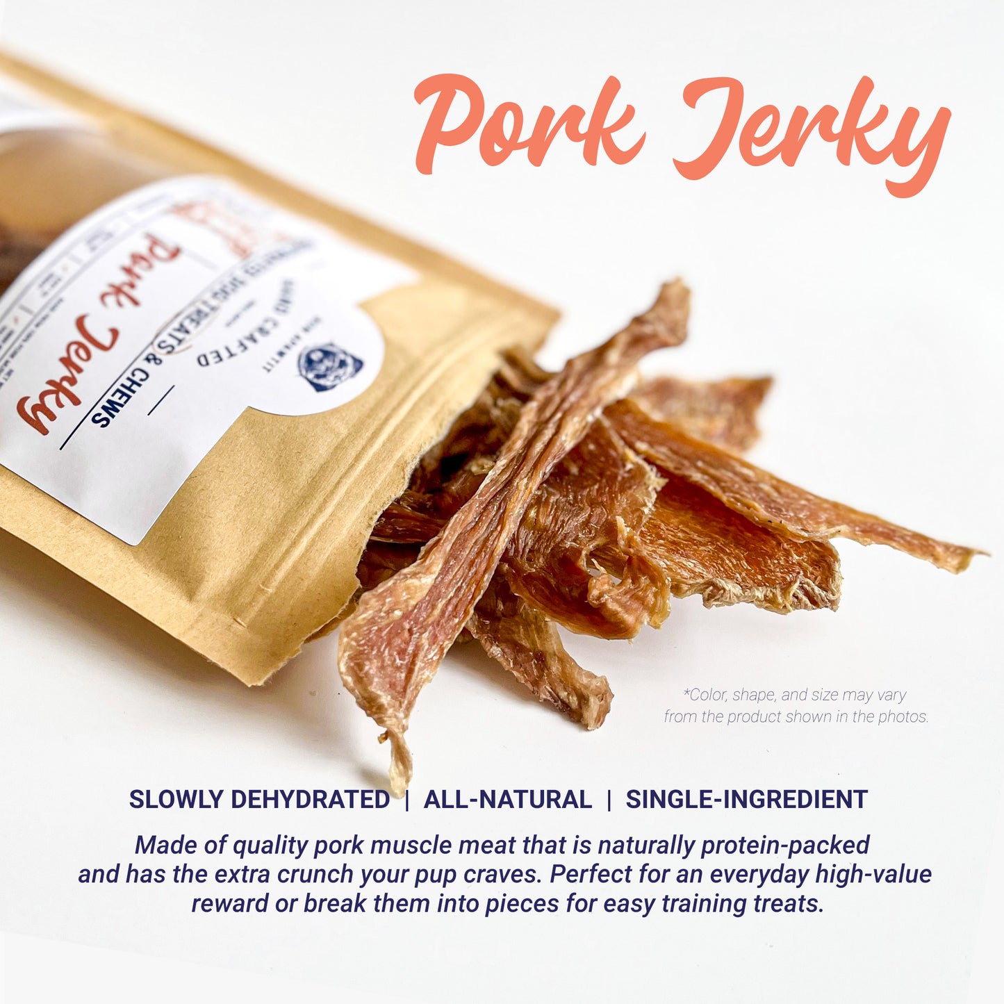 Dehydrated Pork Jerky Dog Treats (50g)