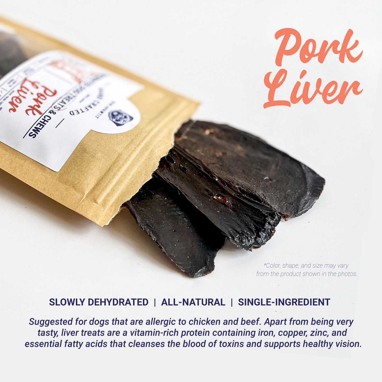 Dehydrated Pork Liver Dog Treats  (50g)