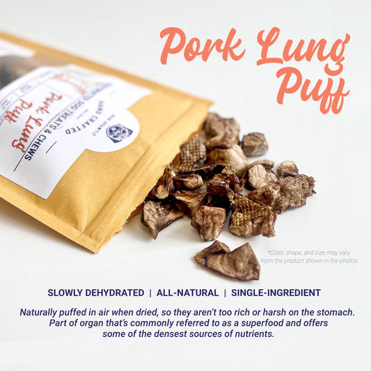 Dehydrated Pork Lung Puff Dog Treats (40g)