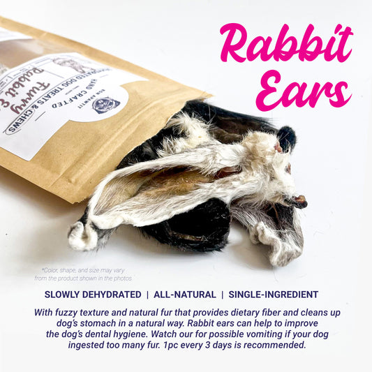 Dehydrated Furry Rabbit Ears Dog Chew (4pcs/pack)