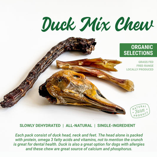 Organic Dehydrated Duck Mix Dog Chew